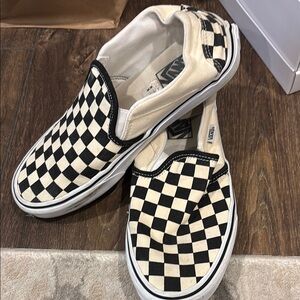 Vans Women’s Black and White Checkered Slip-On Shoes